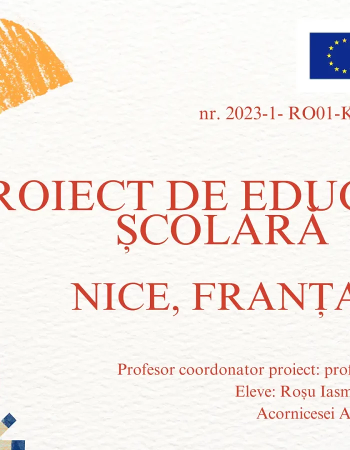 Disminare mobiliatte Nice, Proiect Erasmus + nr. 119751-1